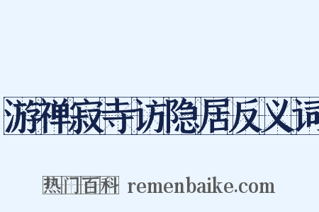 游禅寂寺访隐居反义词是什么意思的图片